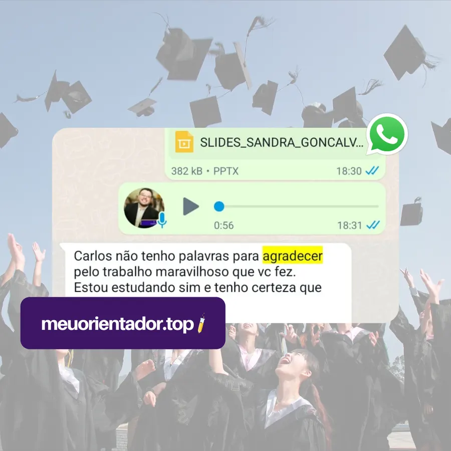 Print de aluno relatando aprovação na banca