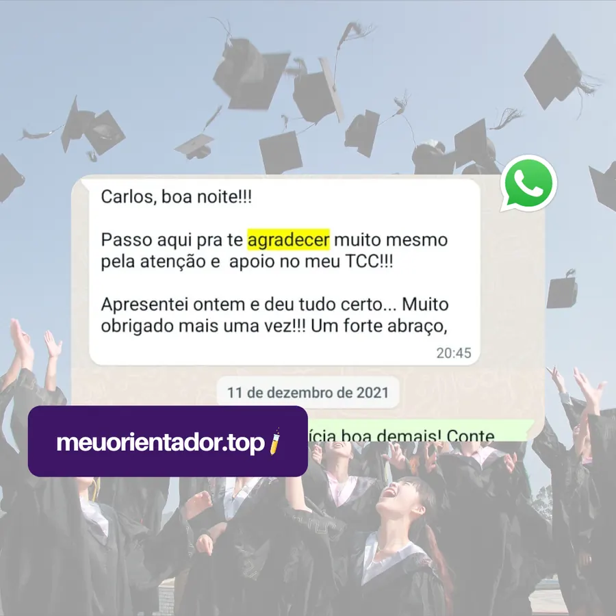 Print de WhatsApp de aluno dizendo que apresentou e deu tudo certo